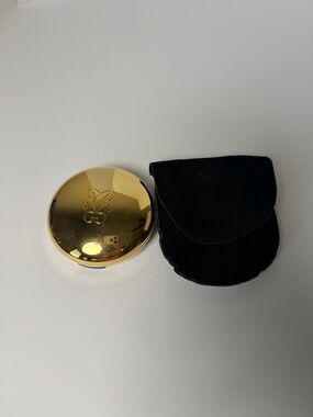 Vintage Guerlain Mozais Eyeshadow Blush Compact Gold w Brushes EUC